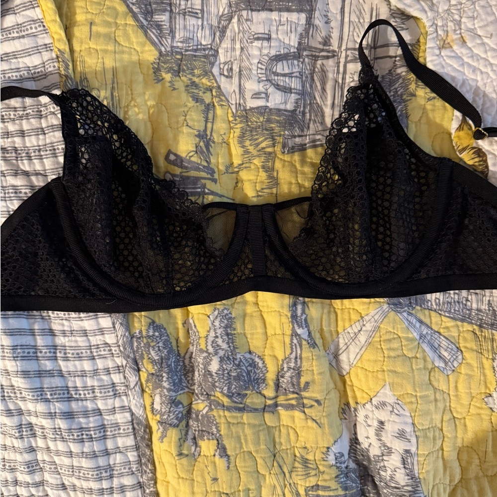Victoria's Secret Black Double Lace Bra